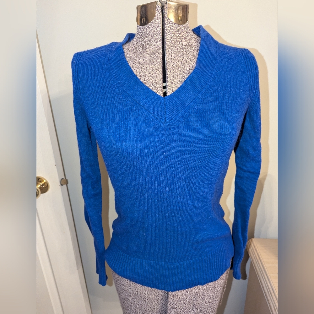 Banana Republic Women's Vibrant Blue V-Neck Sweater